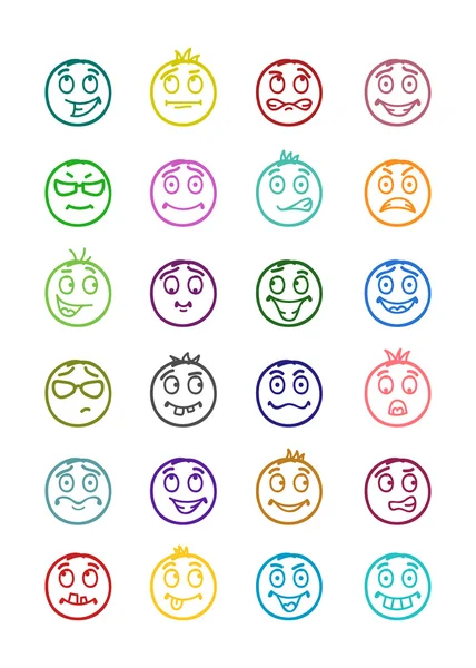 24 iconos de sonrisas set 9 —  Fotos de Stock