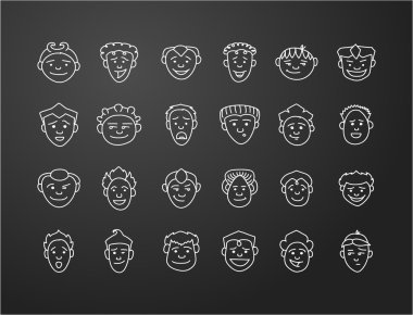 24 değişik karakter Icon set