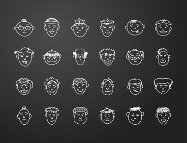 24 değişik yüzler Icon set 