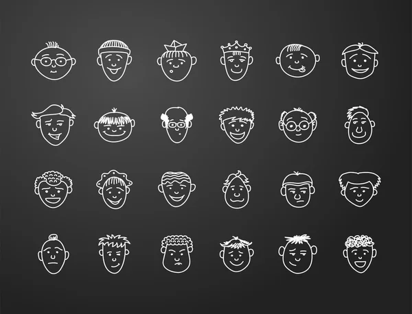 Conjunto de ícones 24 faces diferentes — Fotografia de Stock