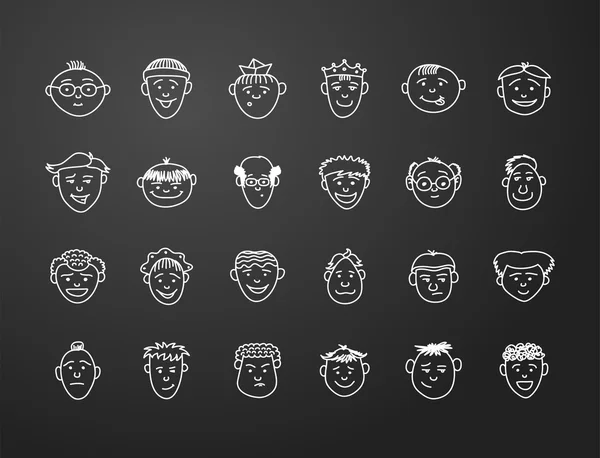 Icon set 24 differents faces — Stock Image Icon set 24 differents faces Stock Image