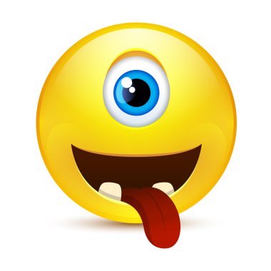One-eyed cheerful smile clipart