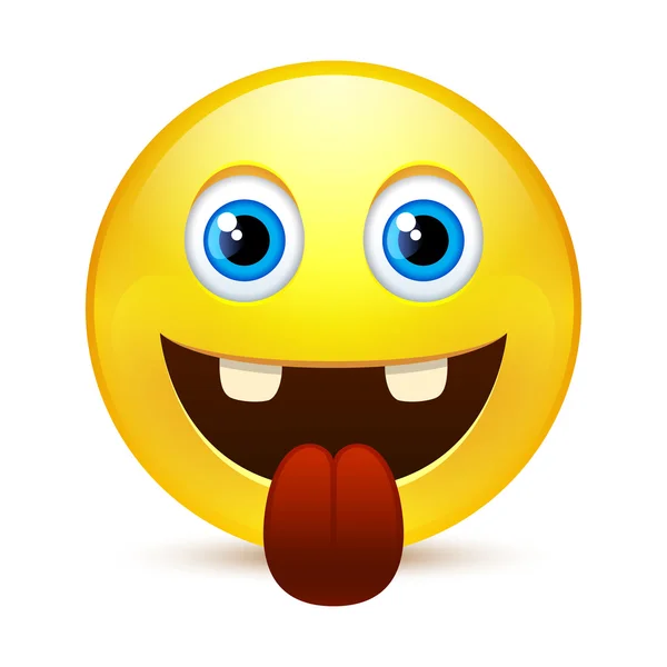 Happy smile with tongue — Stock Photo, Image