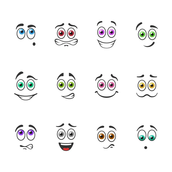 Sorrisos com olhos coloridos — Vetor de Stock
