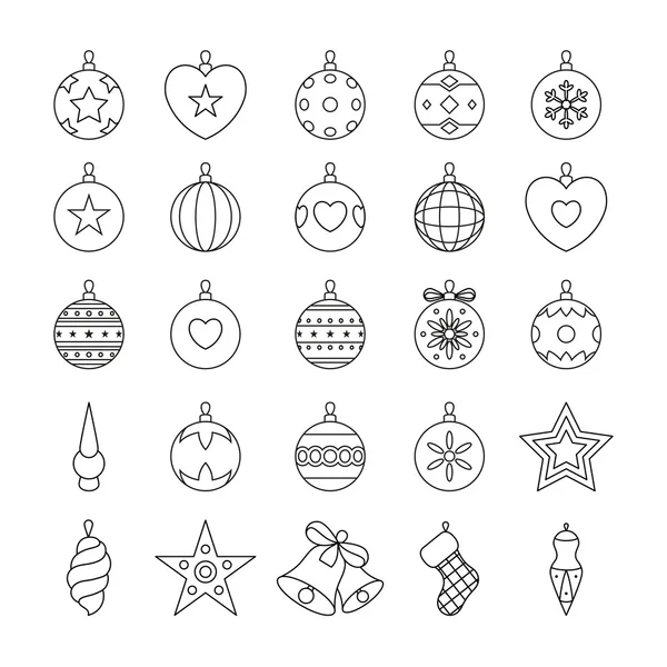 Черно-белые рождественские шары — стоковый вектор