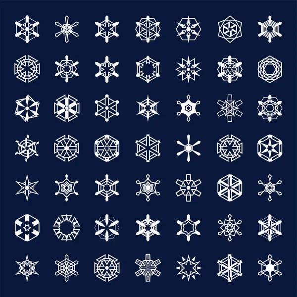 Set invierno copos de nieve — Vector de stock