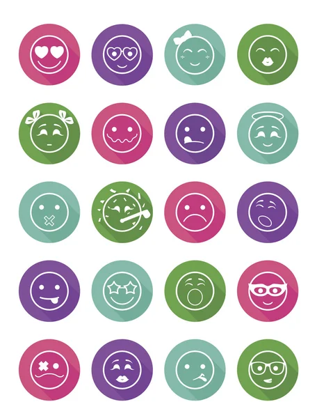 Glimlacht pictogrammen ingesteld kind meisjes en jongens — Stockfoto