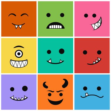 Yüzler ve karakterleri vampirler Icons set