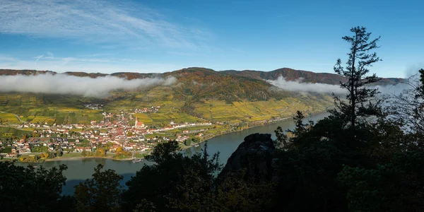 Weissenkirchen Wachau Austria Autumn Colored Leaves Vineyards Sunny Day — Stock Photo, Image