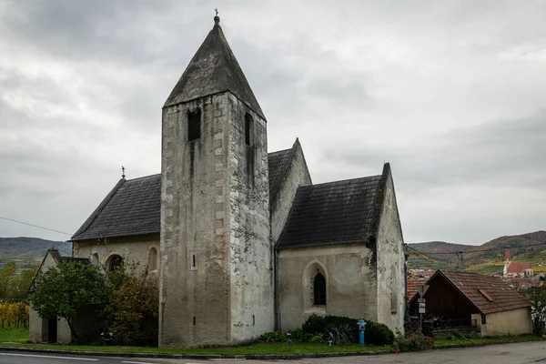 Oude Kerk Van Lorenz Wachau Oostenrijk Een Bewolkte Dag Herfst — Stockfoto