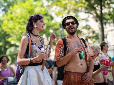 Viyana, Avusturya - 19 Haziran 2021: Viyana 'da Sosis Halkası Gururu