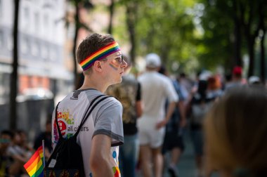 Viyana, Avusturya - 19 Haziran 2021: Viyana 'da Sosis Halkası Gururu