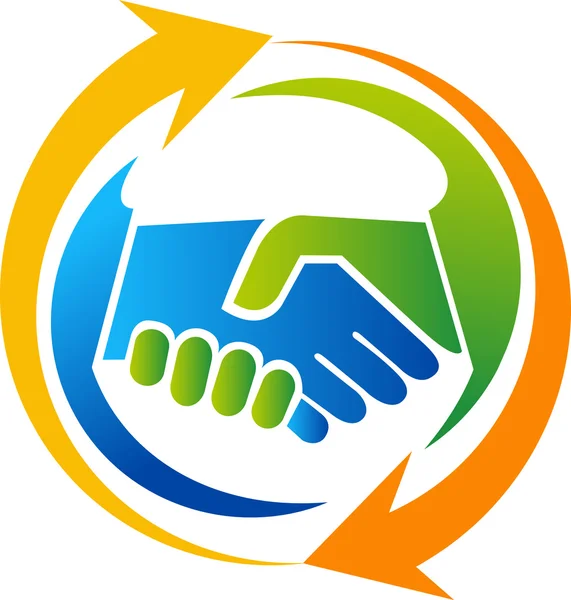 Handshake logo design — Stock Vector
