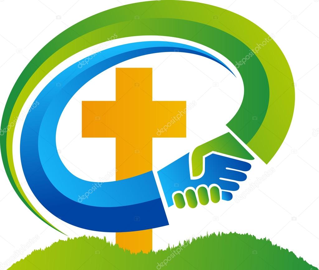 Illustration art of a helping cross logo with isolated background
