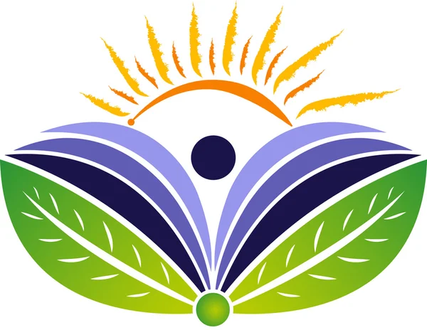 Eco bright education logo design — Stock Vector