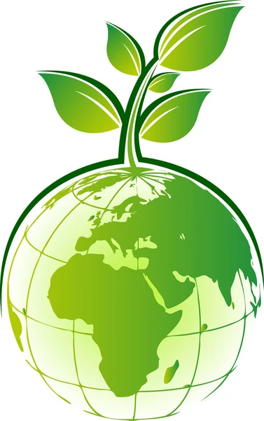 Globo albero logo design — Vettoriale Stock