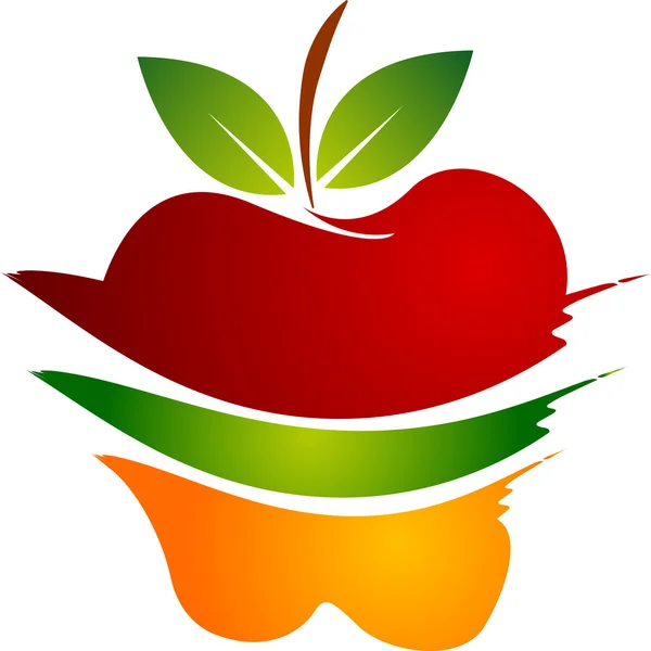 Design del logo della frutta salute — Vettoriale Stock