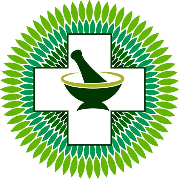 Diseño del logotipo de hierbas medicinales — Vector de stock