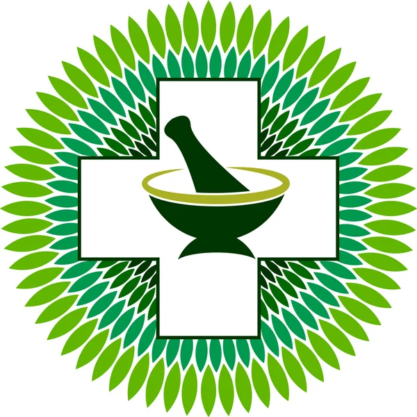 Projeto do logotipo da medicina herbal — Vetor de Stock