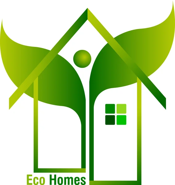 Projekt domu liść logo — Wektor stockowy