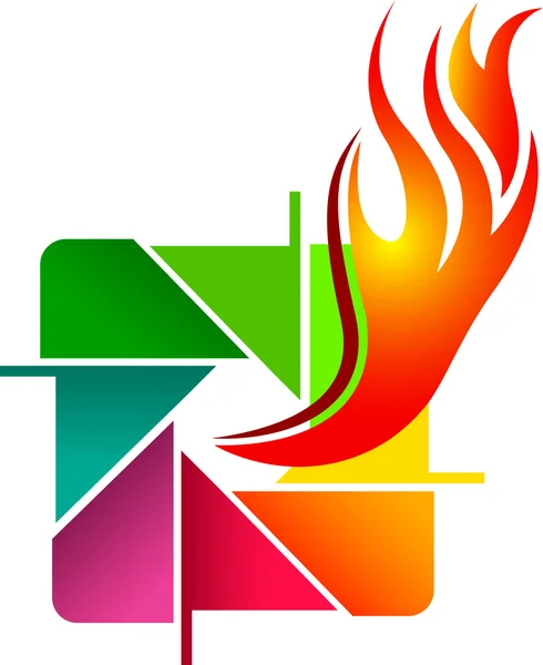 Дизайн логотипу полум'я — стоковий вектор