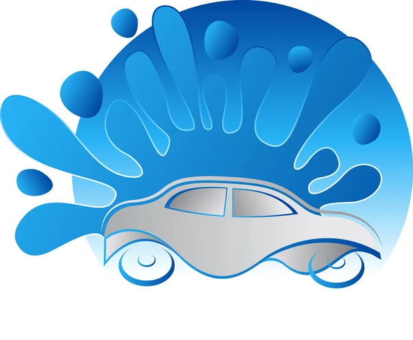 Logo lavado coche — Vector de stock