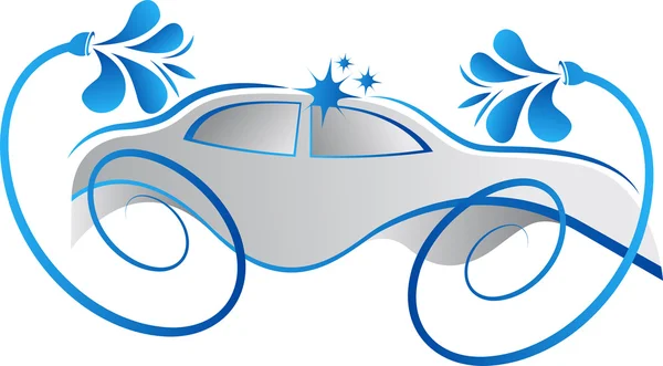 Logo lavado coche — Vector de stock