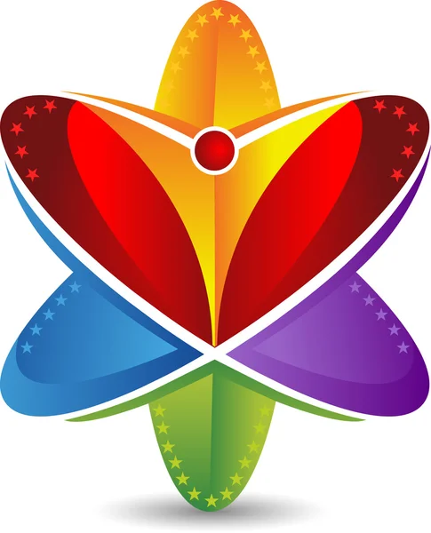 Zorg cross handdruk logo — Stockvector
