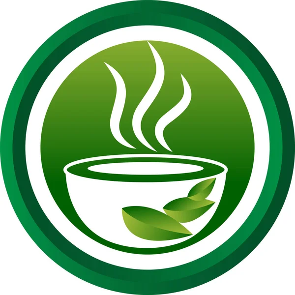 Illustration Logo Soupe Aux Herbes Avec Fond Isolé — Image vectorielle