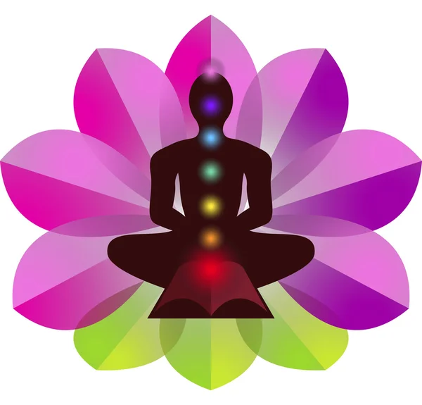 Lotus yoga logosu — Stok Vektör