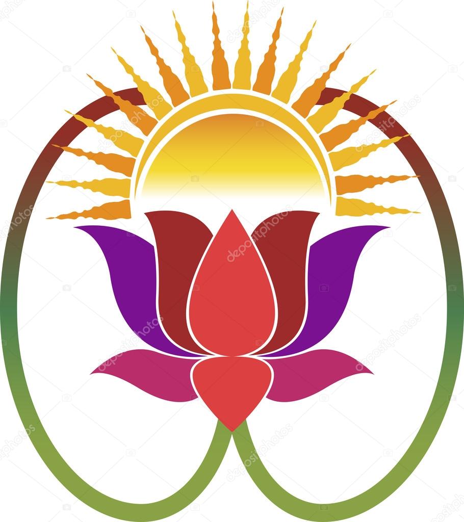 Illustration art of a sun flower logo with isolated background