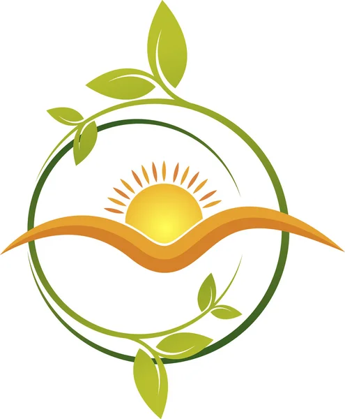 Logo hoja de sol — Vector de stock