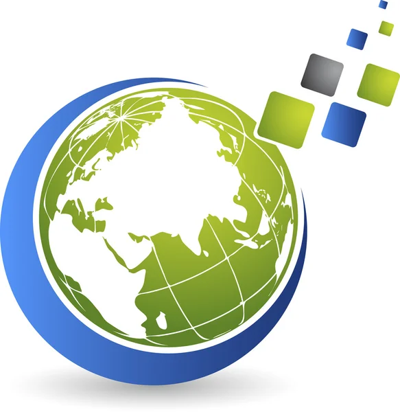 Logotipo de quebra-cabeça global —  Vetores de Stock