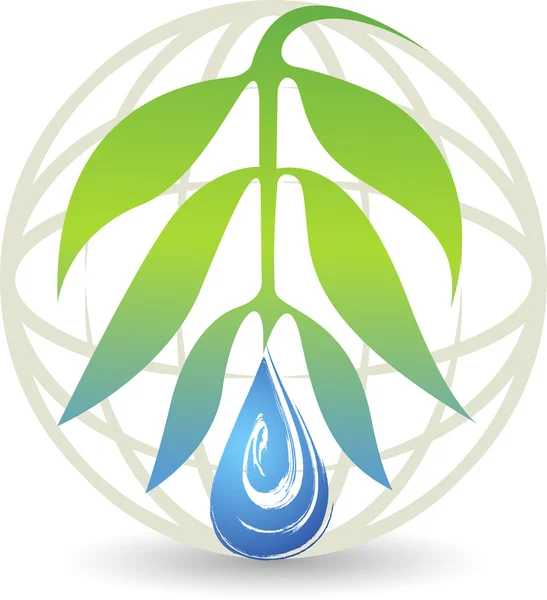 Global Eco druppels logo — Stockvector