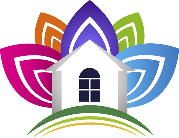 Logo della casa fiore — Vettoriale Stock
