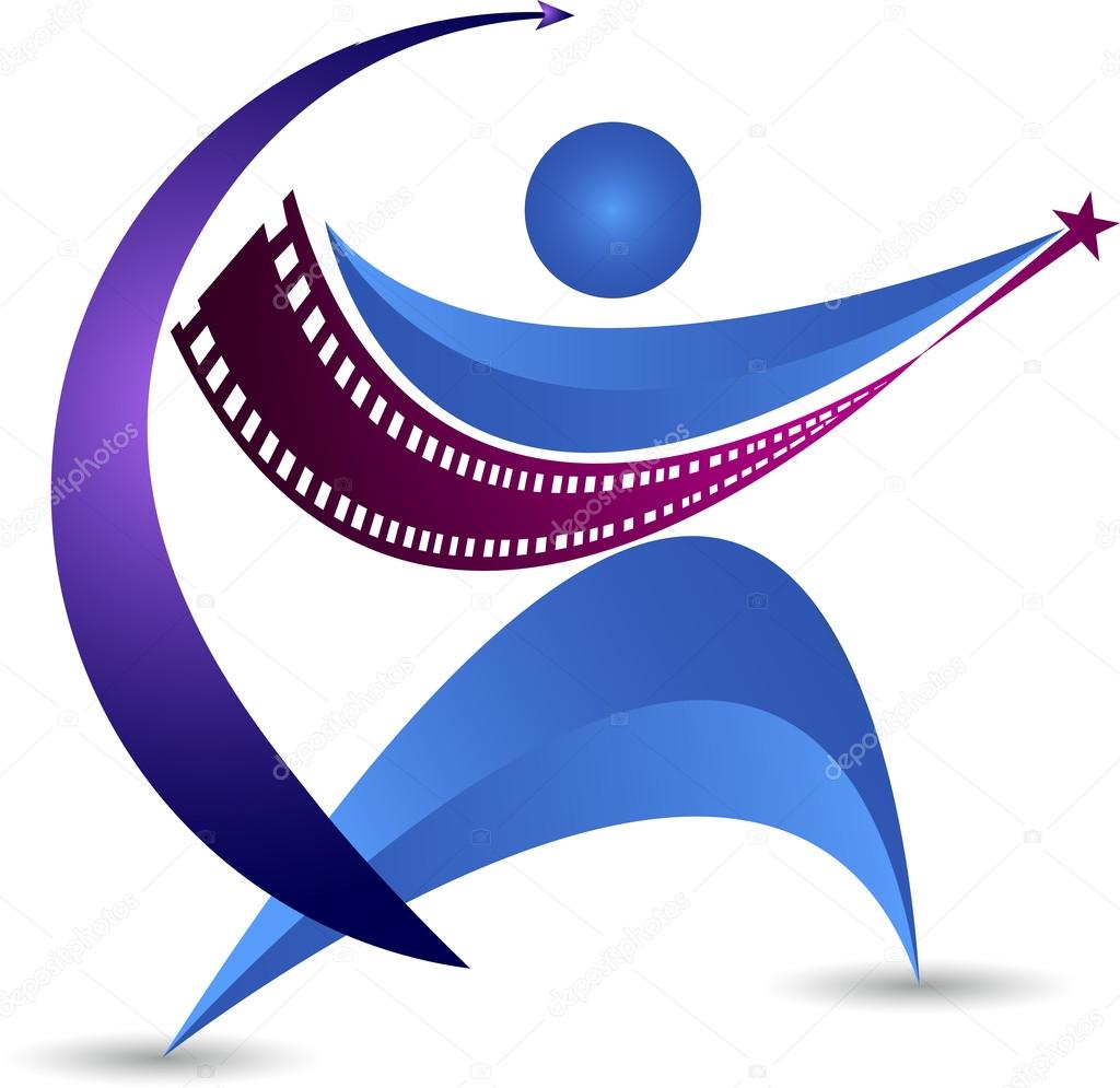 Illustration art of a film acting logo with isolated background