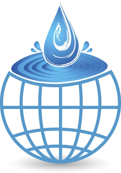 Globale splash daling logo — Stockvector
