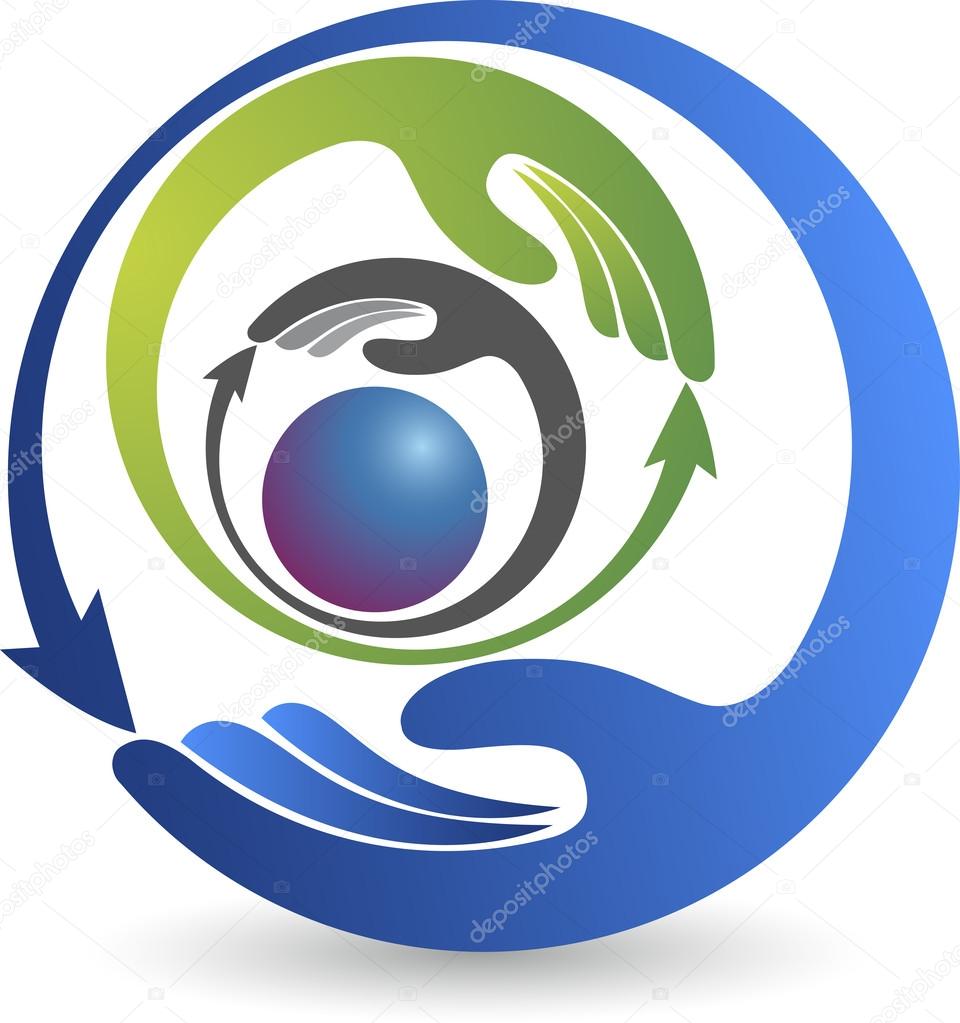 Illustration art of a hands logo with isolated background