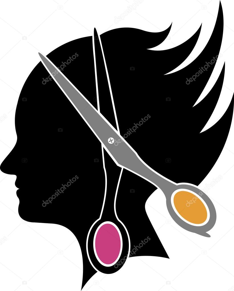 Illustration art of a hair cut logo with isolated background