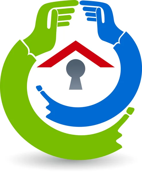 Säkerhet house logotyp — Stock vektor