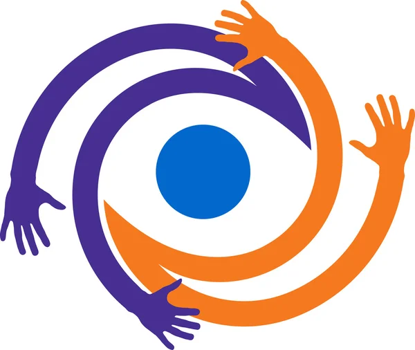 Hand oog logo — Stockvector