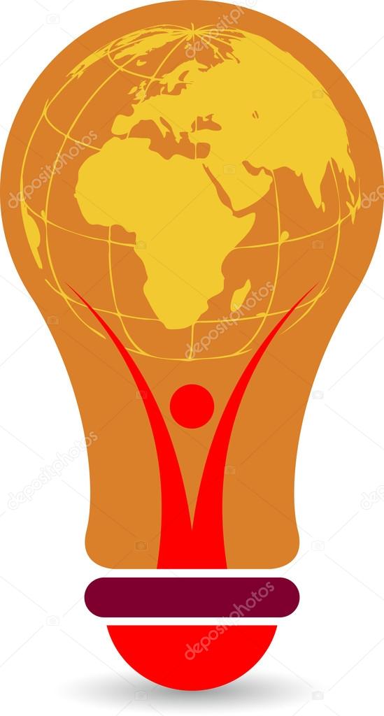 Illustration art of a global lamp logo with isolated background