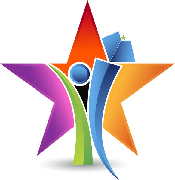 Människor star logo — Stock vektor