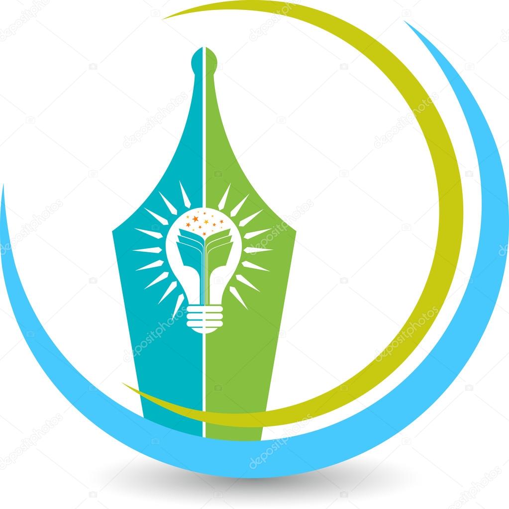 Illustration art of a bright education logo with isolated background
