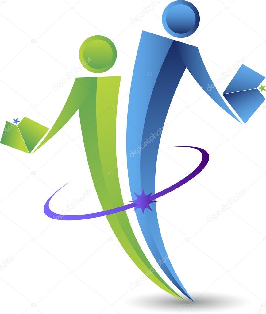 Illustration art of a couple logo with isolated background