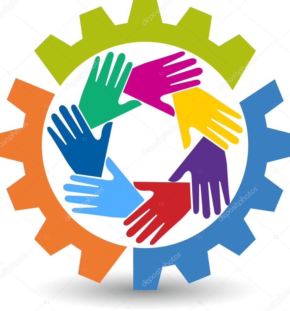 Illustration art of a factory friend logo with isolated background