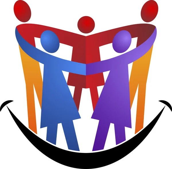 Logo de famille heureux — Image vectorielle