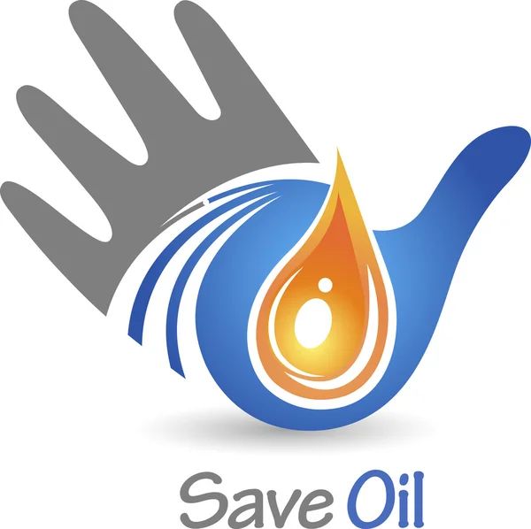 Save oil logo — Stock Vector