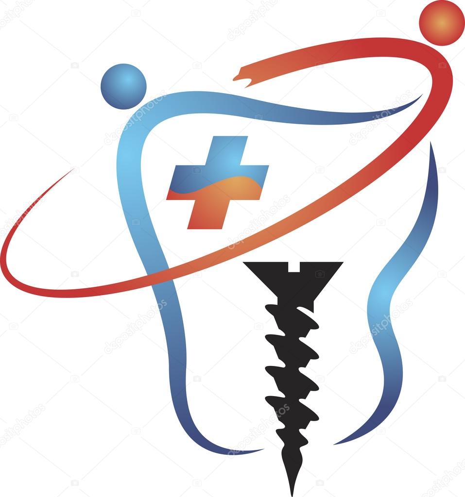 Illustration art of a tooth screw logo with isolated background