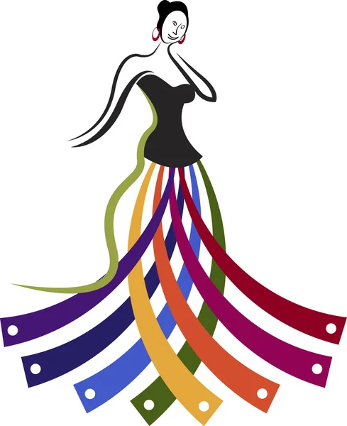 Logo fille mode — Image vectorielle